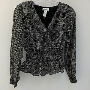 Black and White Print Blouse